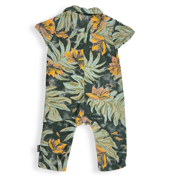 Volcom Kids One Piece in Gray and Yellow Floral - Picture 2 of 9